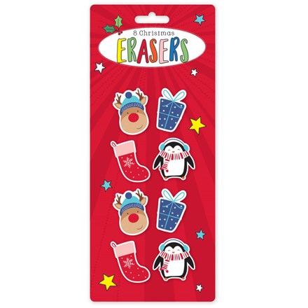 8 Christmas Erasers